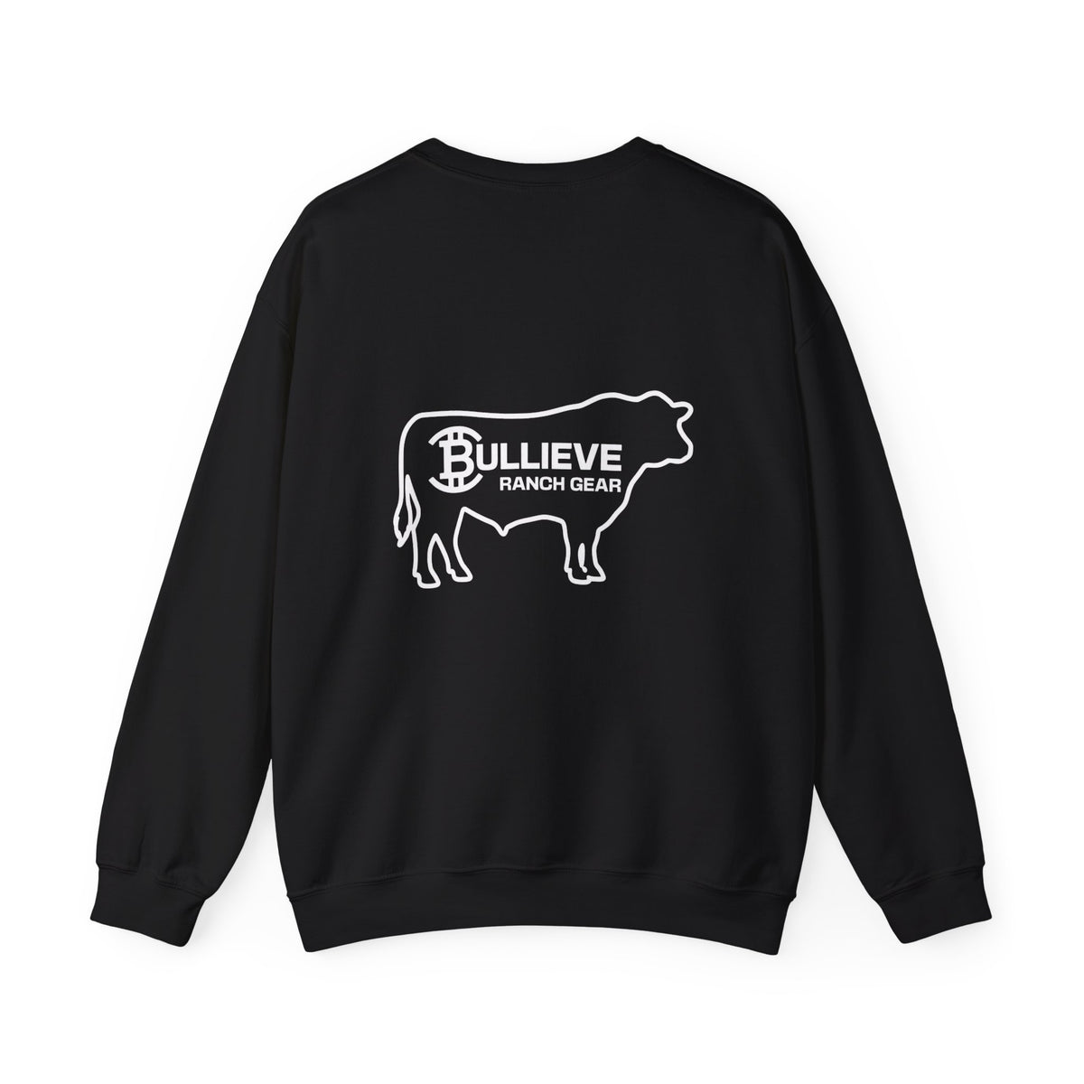 Bullieve Ranch Gear Crewneck Sweatshirt — Western Bull Logo Pullover