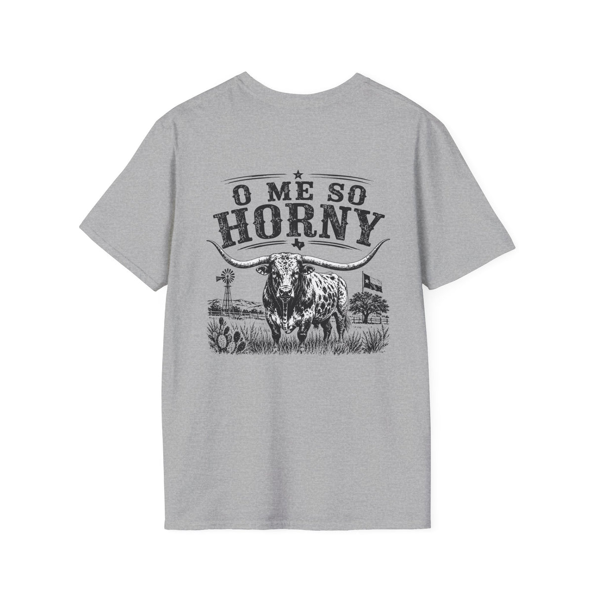 T-Shirt — 'O Me So Horny' Bull Graphic Tee