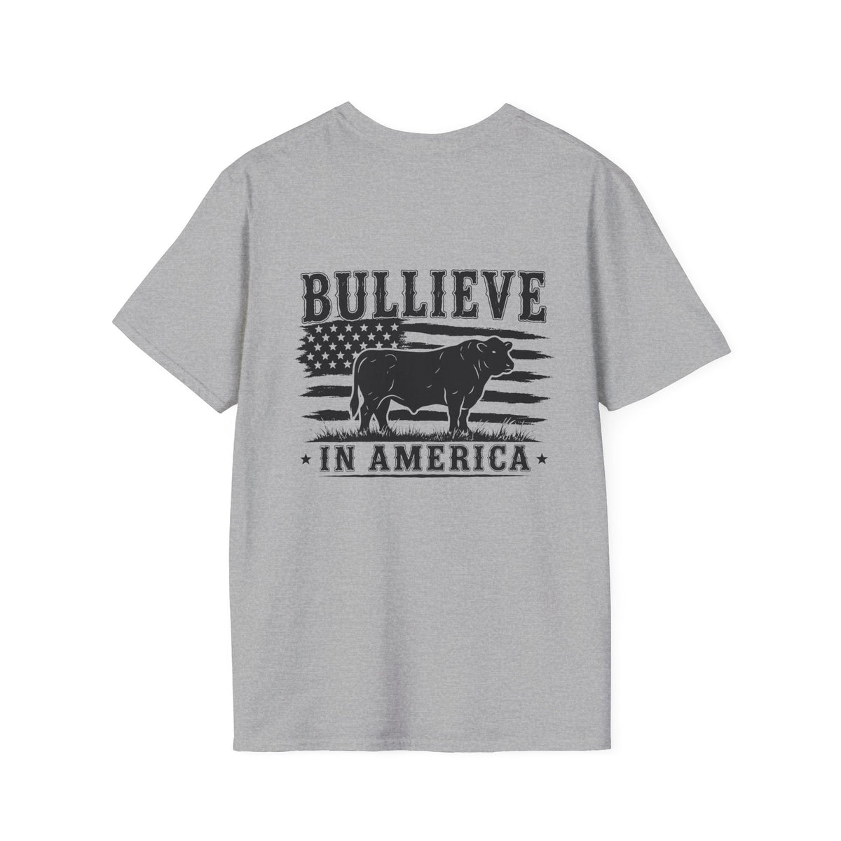 BULLIEVE in America Bullshirt – American Flag and Bull Graphic Tee