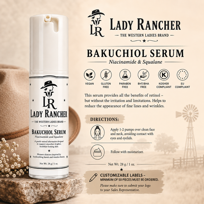 Lady Rancher Bakuchiol Serum | Gentle Retinol Alternative with Niacinamide & Squalane