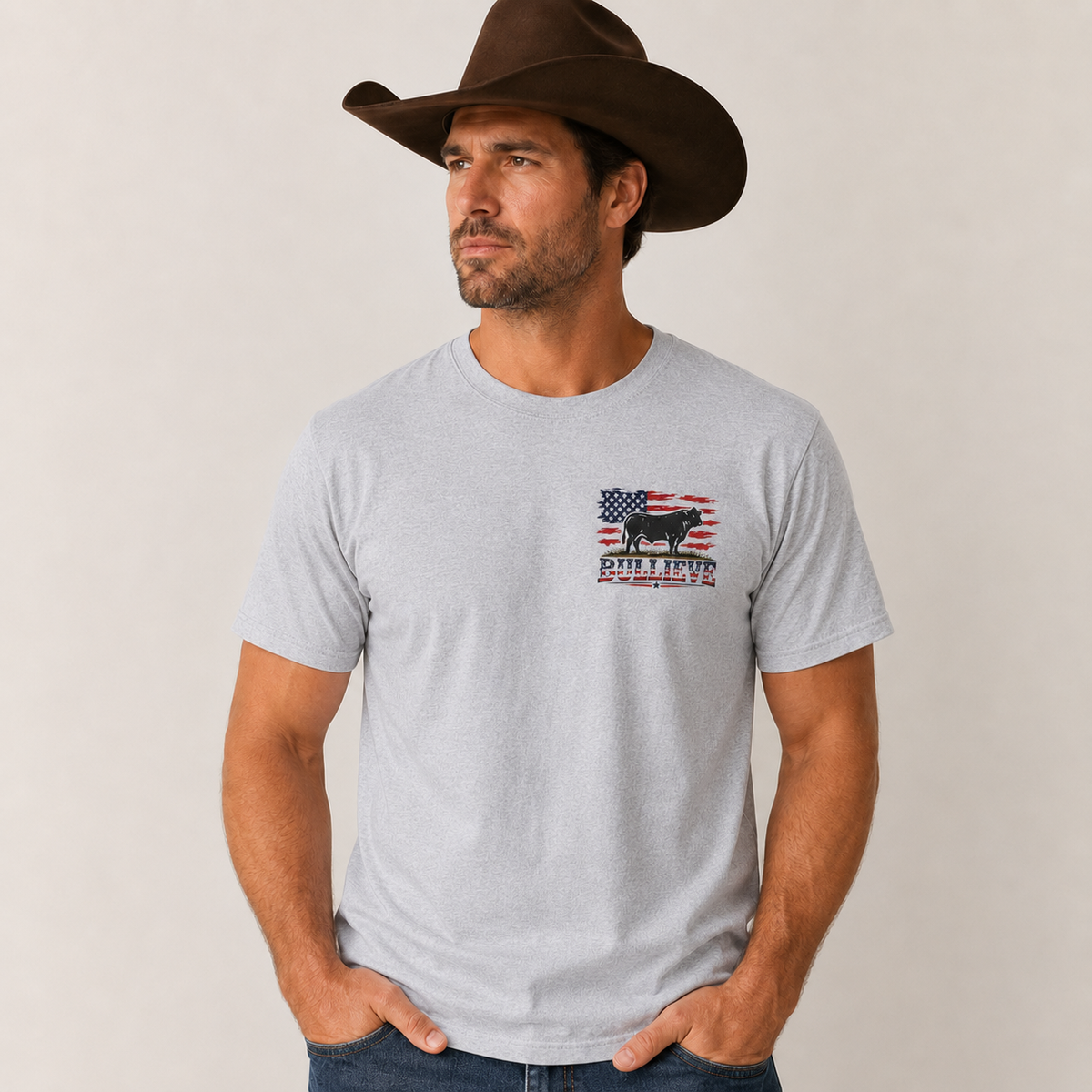 BULLIEVE American Bull Flag Tee – Patriotic Front and Back Graphic Shirt