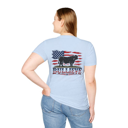 T-Shirt — Bullseye Bison American Flag Graphic