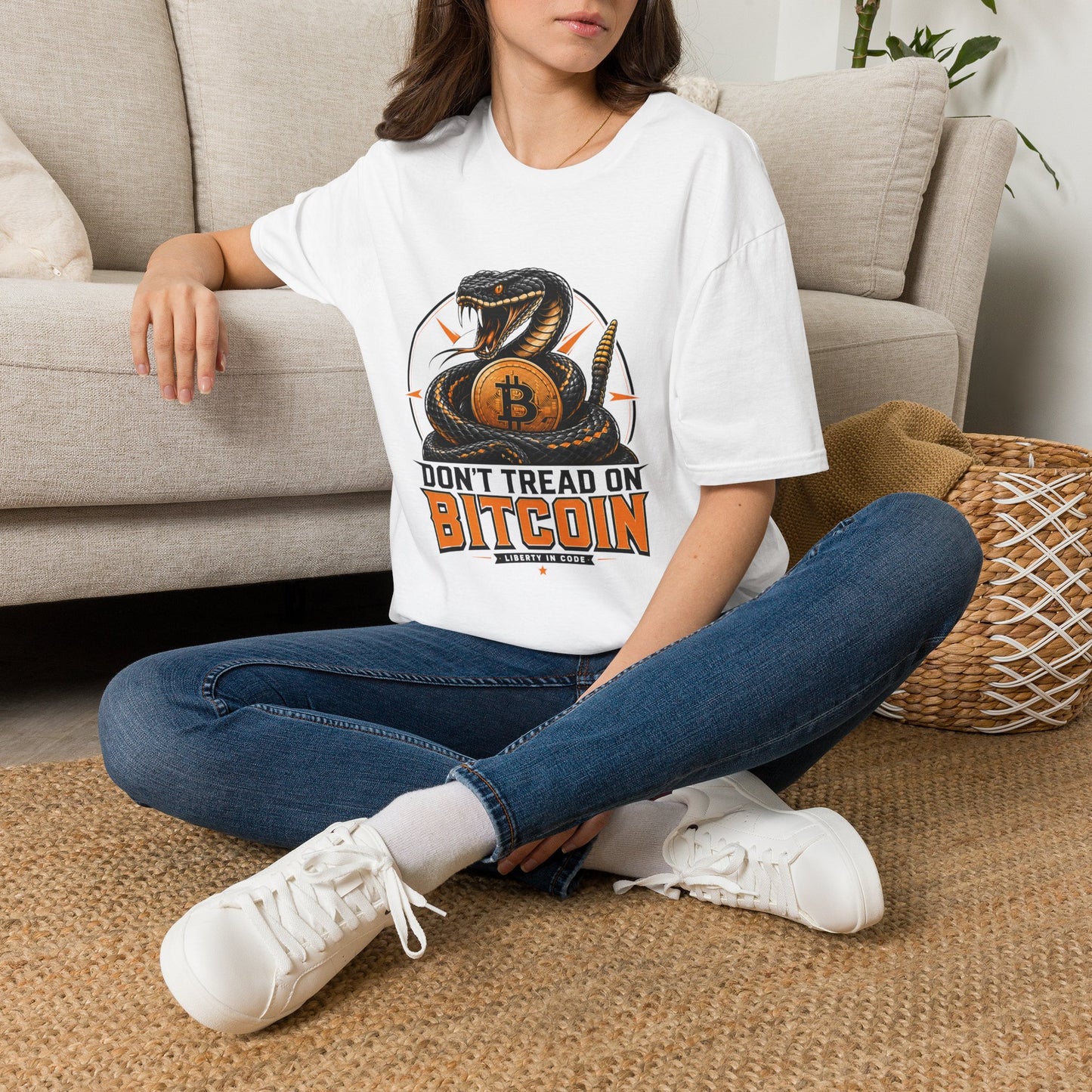 Bitcoin Snake T-Shirt — "Don't Tread On Bitcoin" Crypto Graphic Tee