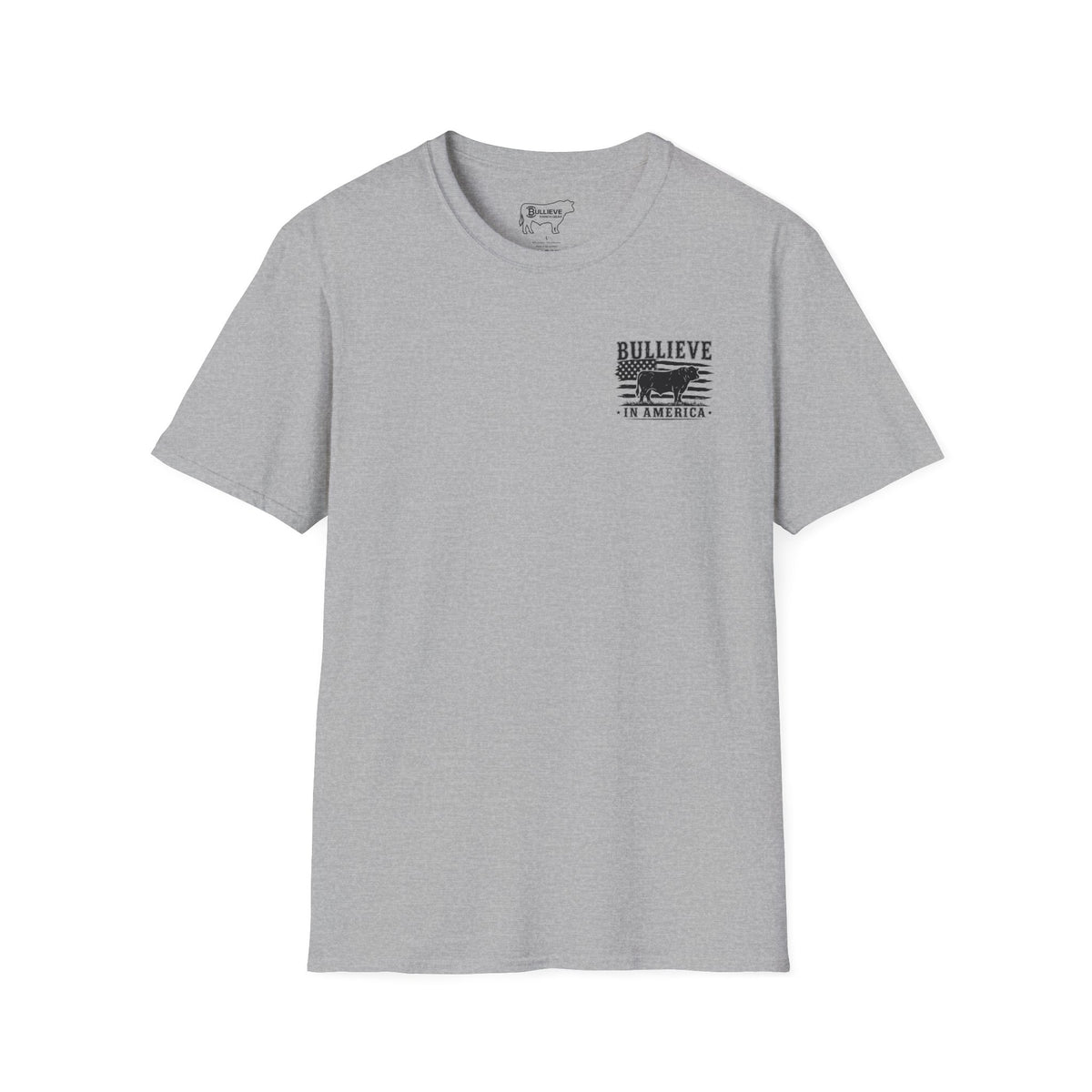 BULLIEVE in America Bullshirt – American Flag and Bull Graphic Tee