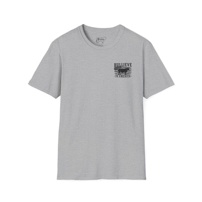 BULLIEVE in America Bullshirt – American Flag and Bull Graphic Tee