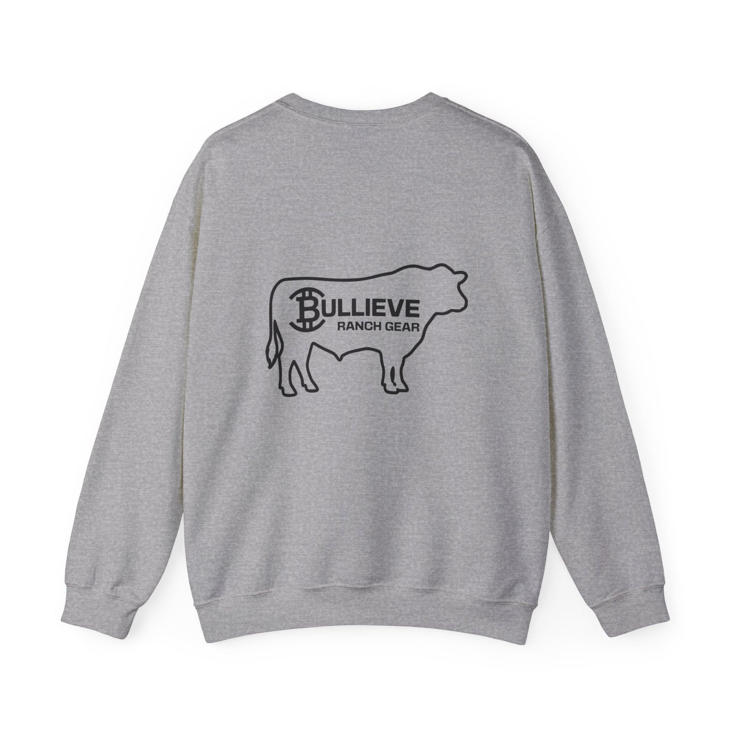 Bullieve Ranch Gear Sweatshirt — Cow Silhouette Logo Crewneck