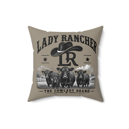 Lady Rancher Western Pillow | Cowboy Hat & Cattle Ranch Décor