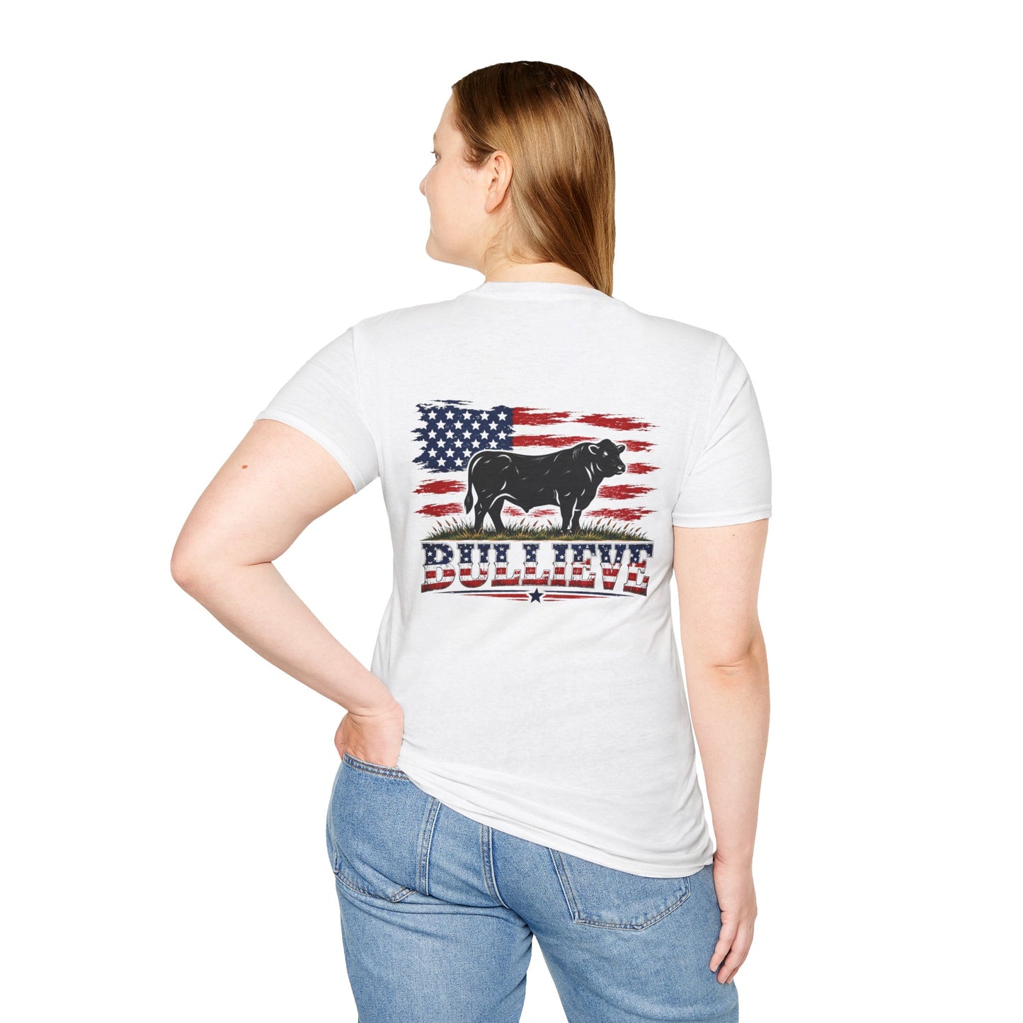 T-Shirt — Bullseye Bison American Flag Graphic