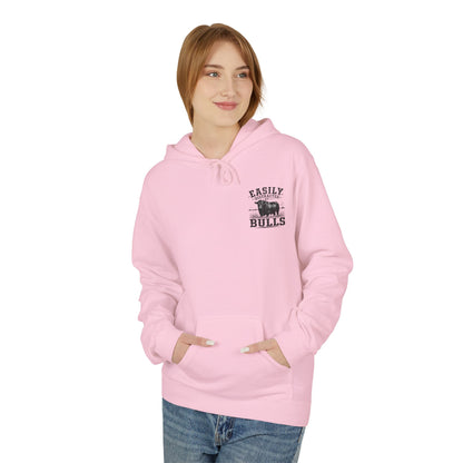 Hoodie - 'Easily Distracted by Bulls' Ranch Animal Lover Pullover