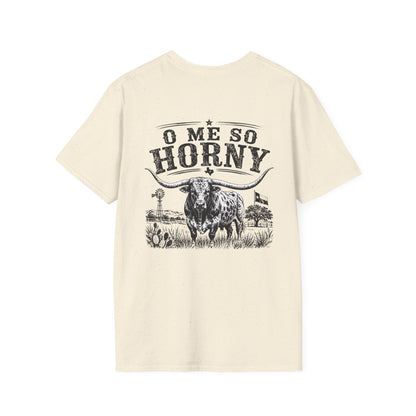 T-Shirt — 'O Me So Horny' Cowboy Bull Graphic Tee