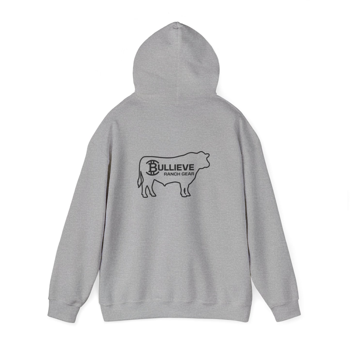 Bullieve Ranch Hoodie — 'Bullieve' Cattle Outline Graphic Hoodie
