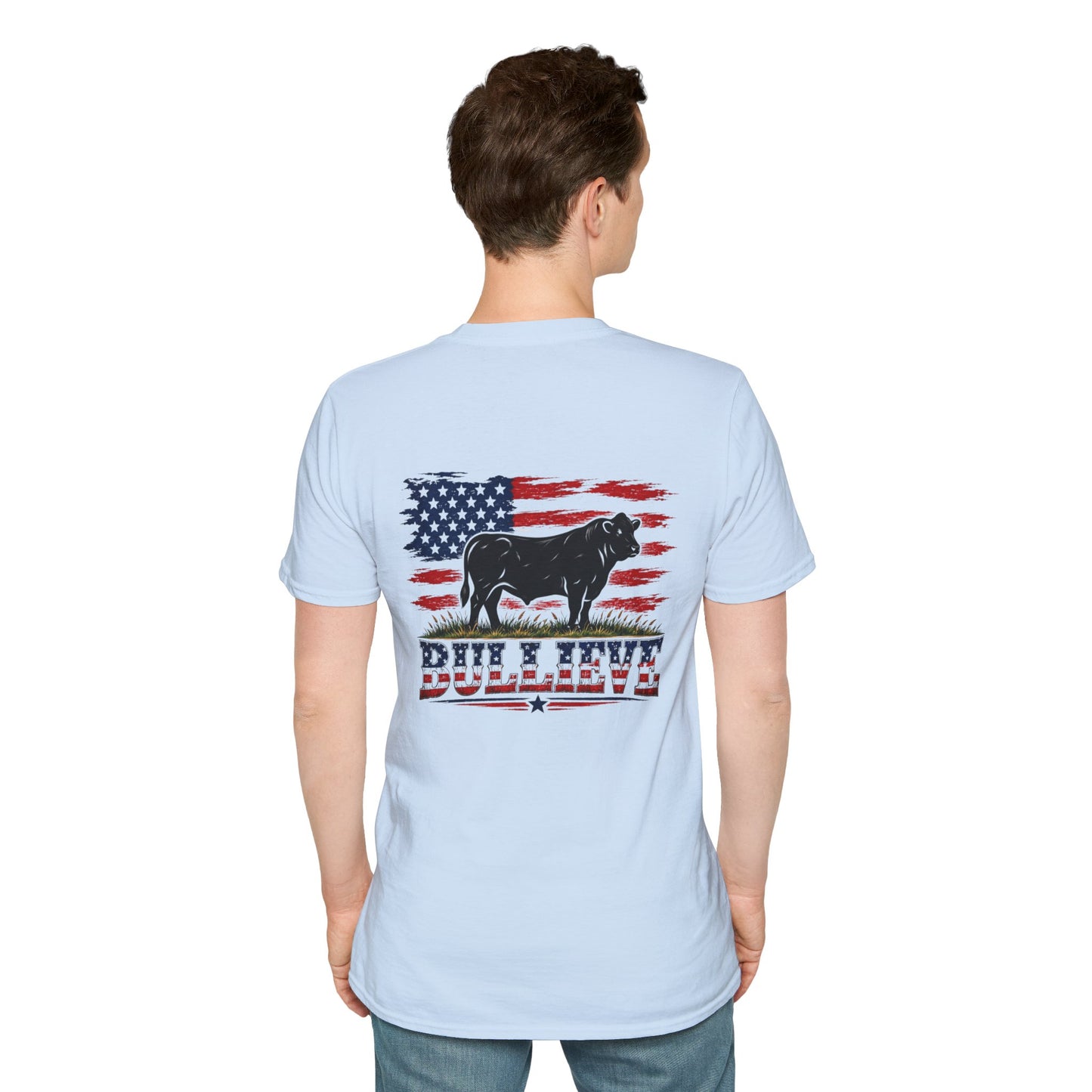 T-Shirt — Bullseye Bison American Flag Graphic