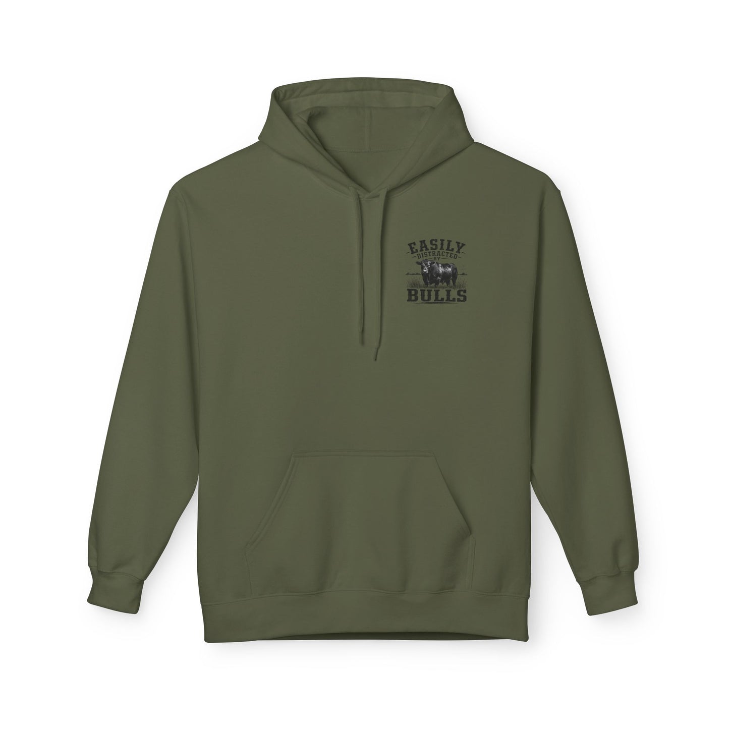 Hoodie - 'Easily Distracted by Bulls' Ranch Animal Lover Pullover