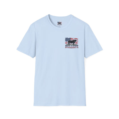 T-Shirt — Bullseye Bison American Flag Graphic