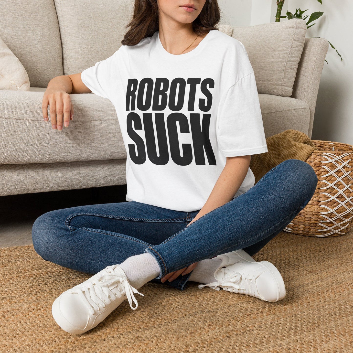 Robots Suck T-Shirt — Bold Anti-Tech Graphic Tee