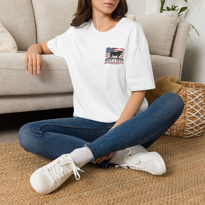 T-Shirt — Bullseye Bison American Flag Graphic