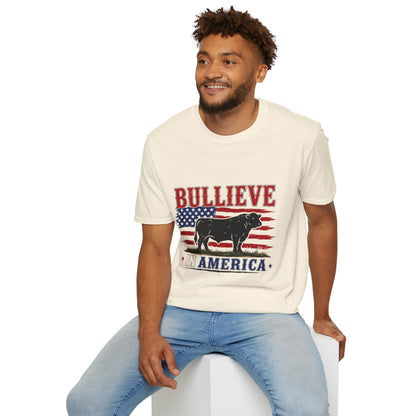 Bullieve America T-Shirt — Patriotic Cow Graphic Tee
