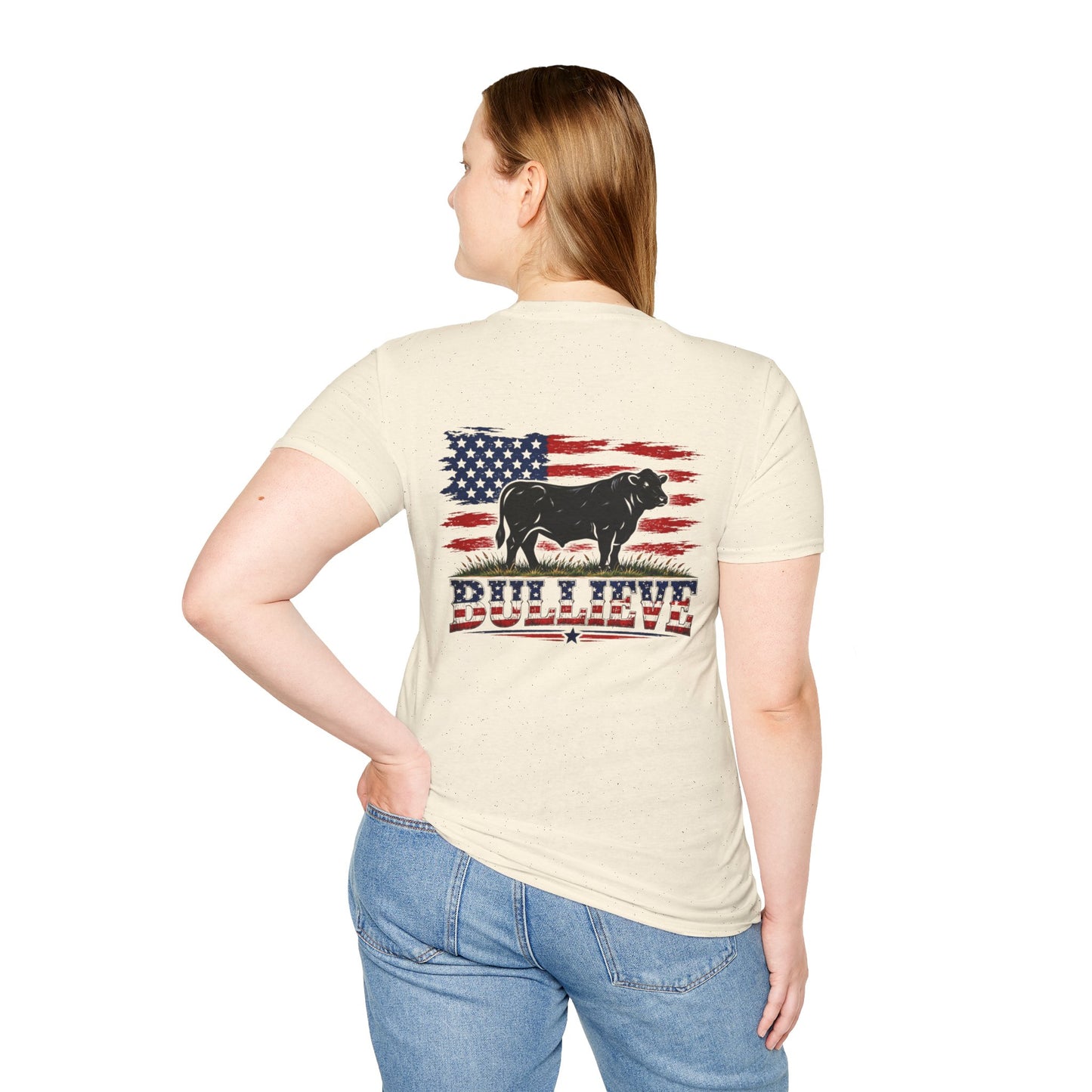 T-Shirt — Bullseye Bison American Flag Graphic