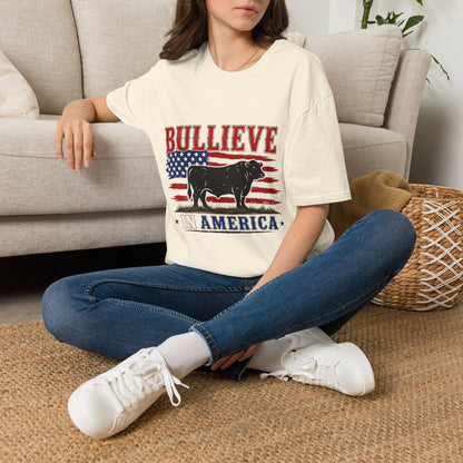 Bullieve America T-Shirt — Patriotic Cow Graphic Tee