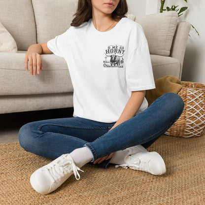 T-Shirt — 'O Me So Horny' Cowboy Bull Graphic Tee