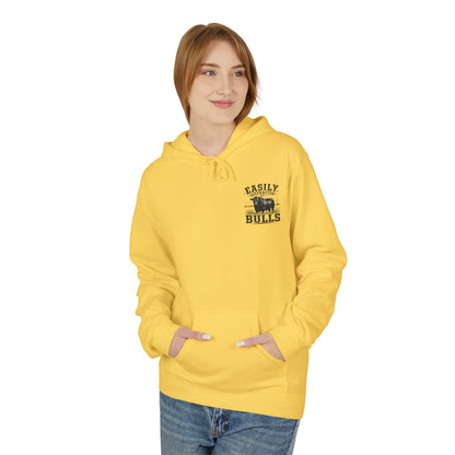 Hoodie - 'Easily Distracted by Bulls' Ranch Animal Lover Pullover