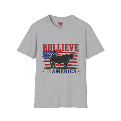 Bullieve America T-Shirt — Patriotic Cow Graphic Tee