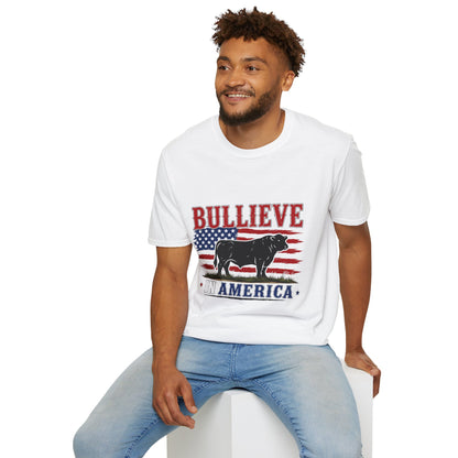 Bullieve America T-Shirt — Patriotic Cow Graphic Tee