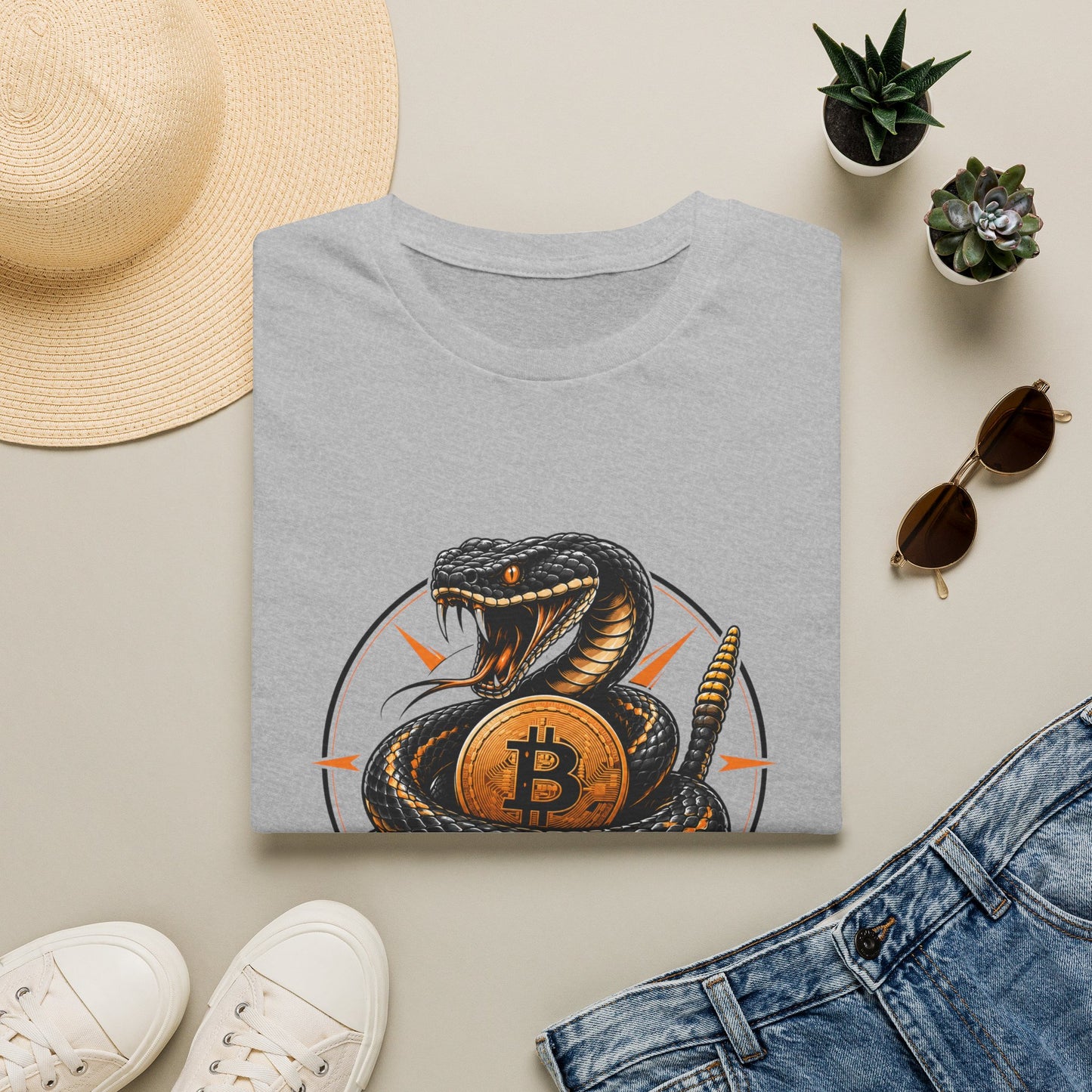 Bitcoin Snake T-Shirt — "Don't Tread On Bitcoin" Crypto Graphic Tee