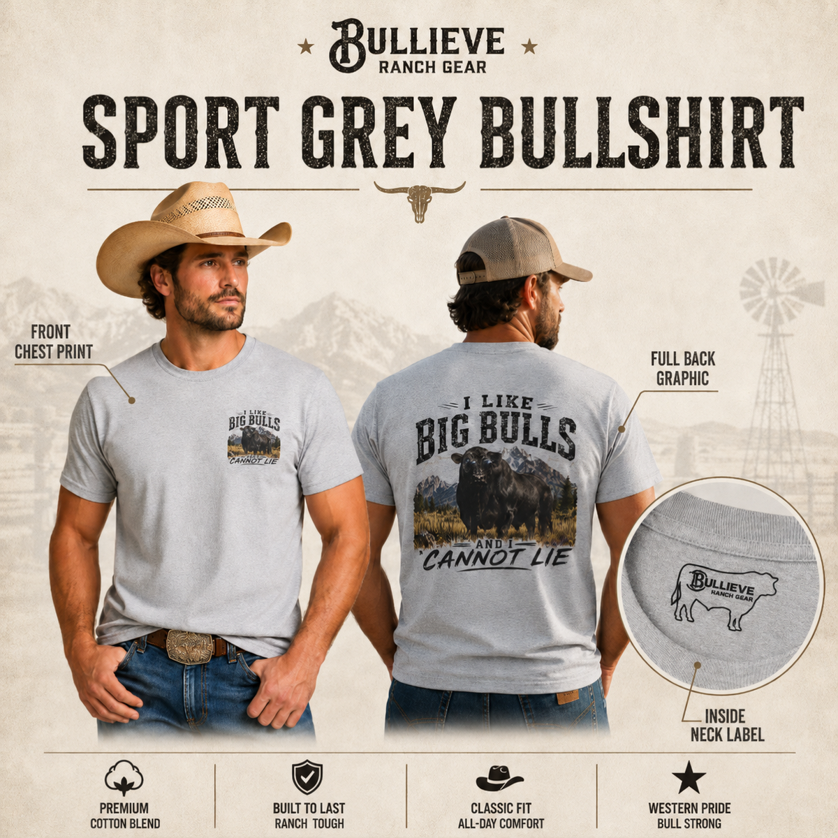 I Like Big Bulls and I Cannot Lie Bullshirt – Ranch Humor Graphic Tee