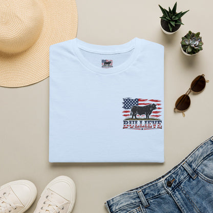 T-Shirt — Bullseye Bison American Flag Graphic