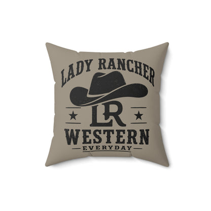Lady Rancher Western Pillow | Cowboy Hat & Cattle Ranch Décor