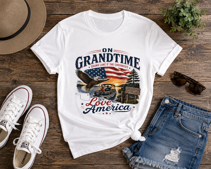 On Grandtime American Flag Eagle T-Shirt | Grand Lake O' The Cherokees