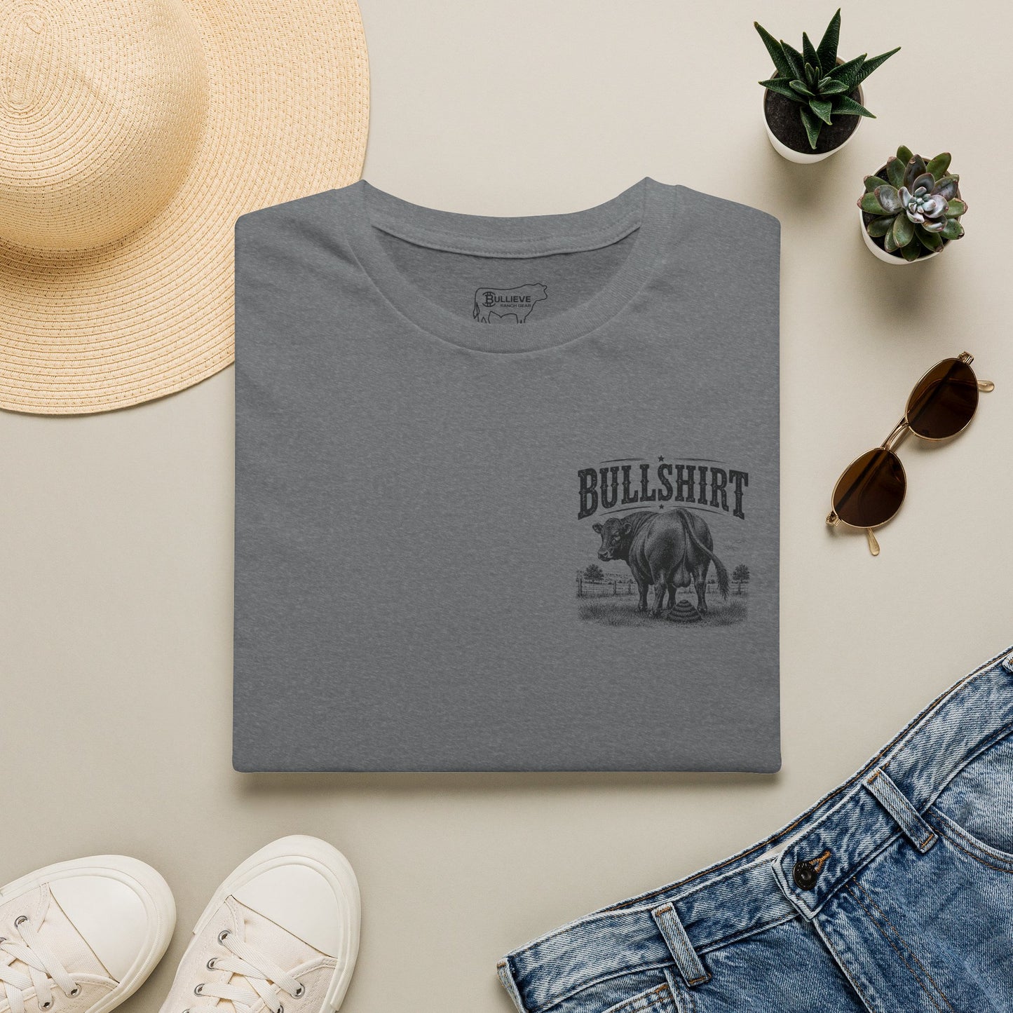 BULLSHIRT Vintage Bull Illustration T-Shirt | Rustic Rodeo Graphic Tee