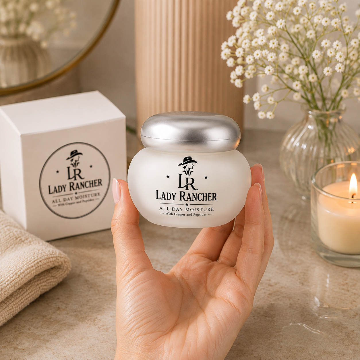 Lady Rancher All Day Moisture | Hydrating Face Cream with Copper & Biopeptide CL