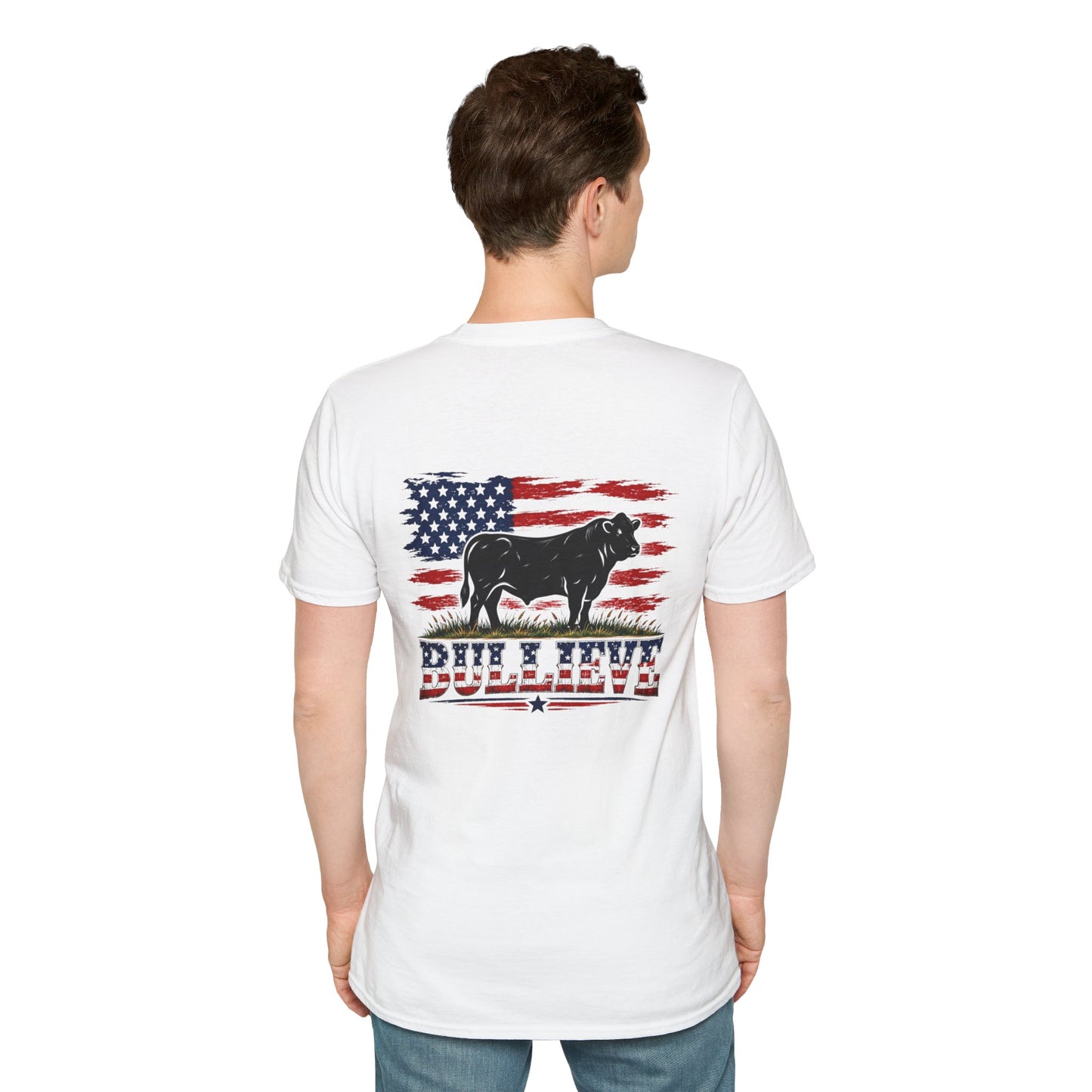 T-Shirt — Bullseye Bison American Flag Graphic