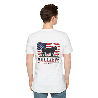 T-Shirt — Bullseye Bison American Flag Graphic