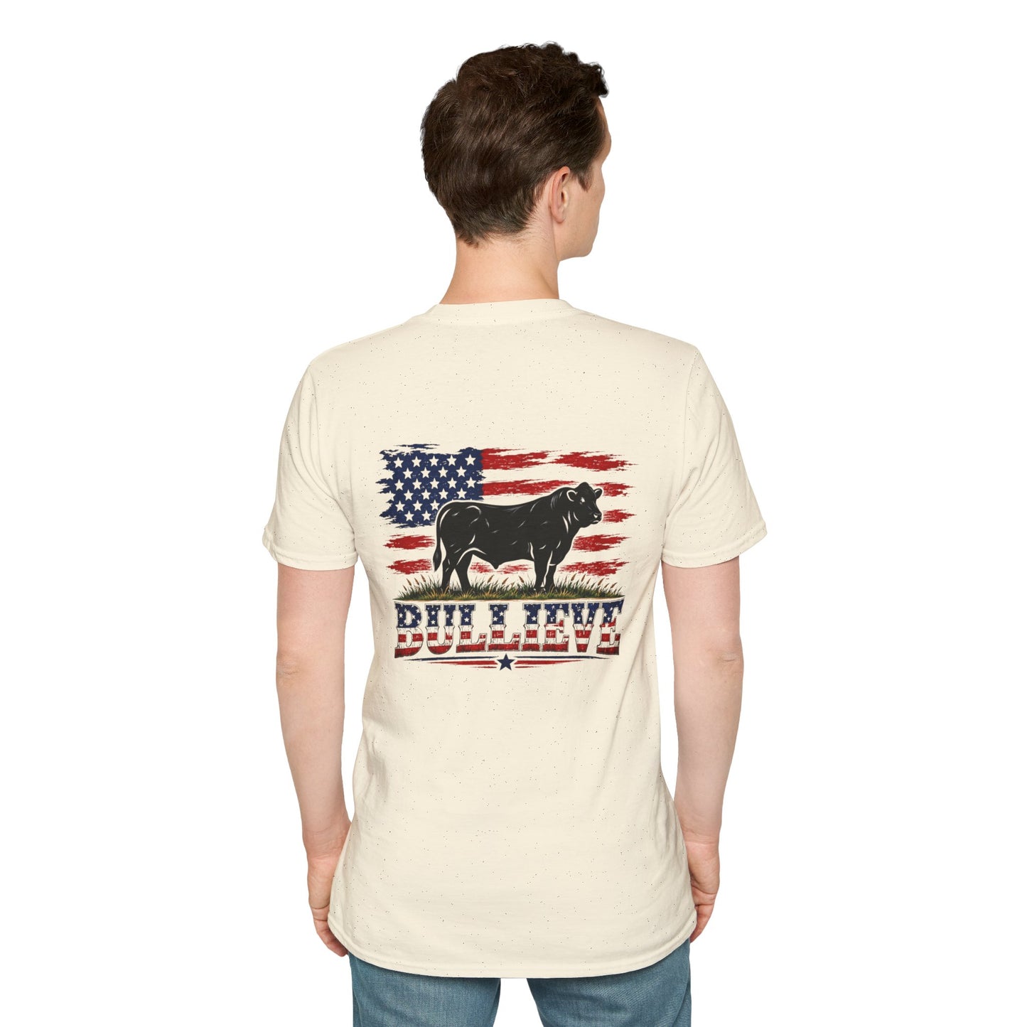 T-Shirt — Bullseye Bison American Flag Graphic
