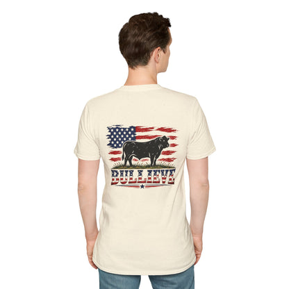 T-Shirt — Bullseye Bison American Flag Graphic