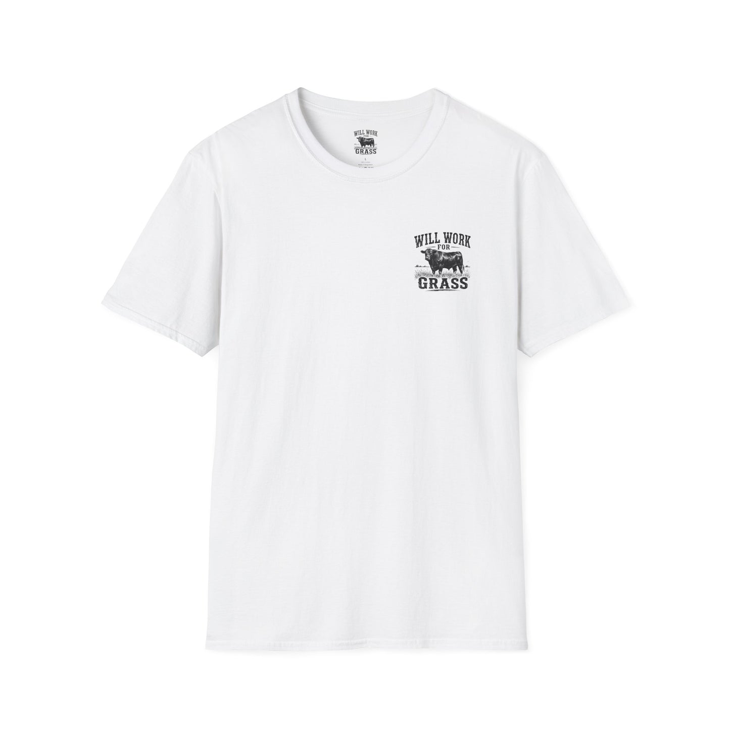 Will Work For Grass T‑Shirt — Funny Lawn Care Gardening Tee