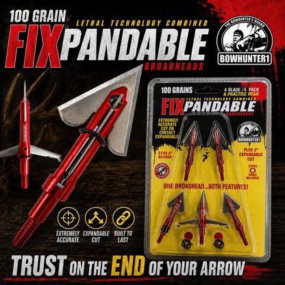 FixPandable™ 100 Grain Broadheads (5-Pack)