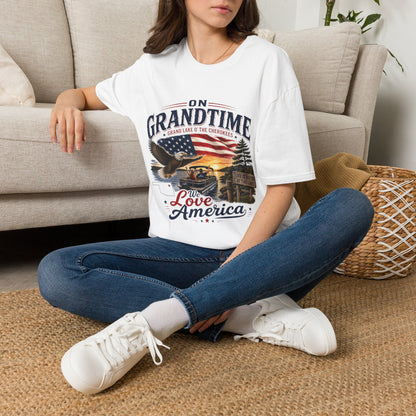 On Grandtime American Flag Eagle T-Shirt | Grand Lake O' The Cherokees