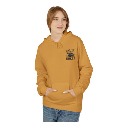 Hoodie - 'Easily Distracted by Bulls' Ranch Animal Lover Pullover