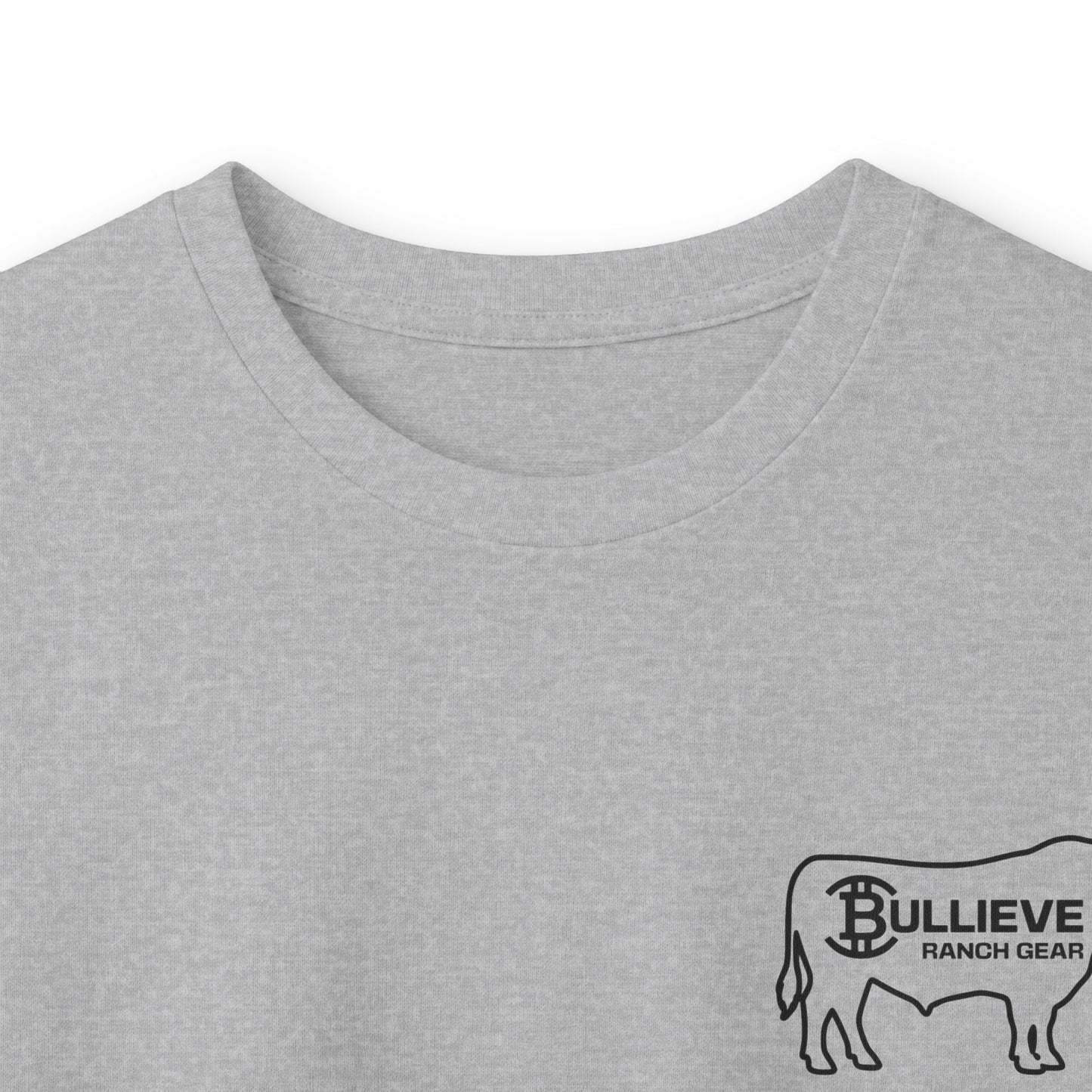 Bullieve Ranch Gear Long Sleeve Tee — Western Cow Silhouette Shirt