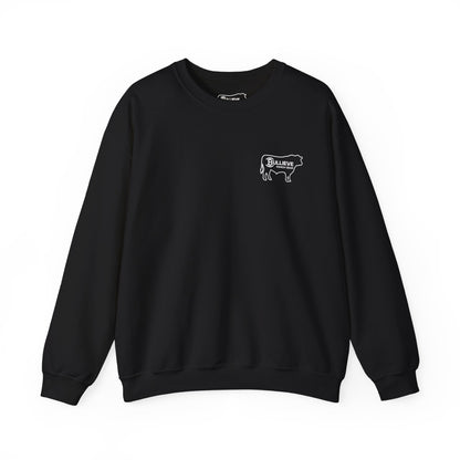 Bullieve Ranch Gear Crewneck Sweatshirt — Western Bull Logo Pullover
