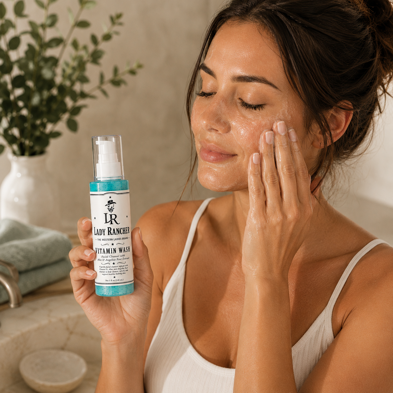 Lady Rancher Vitamin Wash | Facial Cleanser with Vitamin E, Aloe & Angelica Root Extract