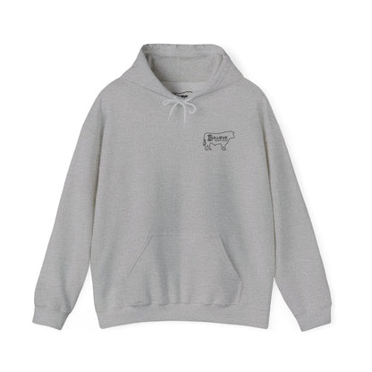 Bullieve Ranch Hoodie — 'Bullieve' Cattle Outline Graphic Hoodie