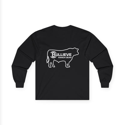 Bullieve Ranch Gear Long Sleeve Tee - Western Cattle Logo Shirt