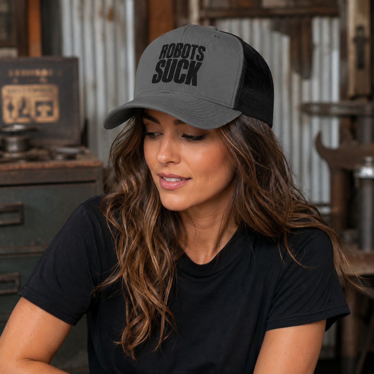 Robots Suck Trucker Cap