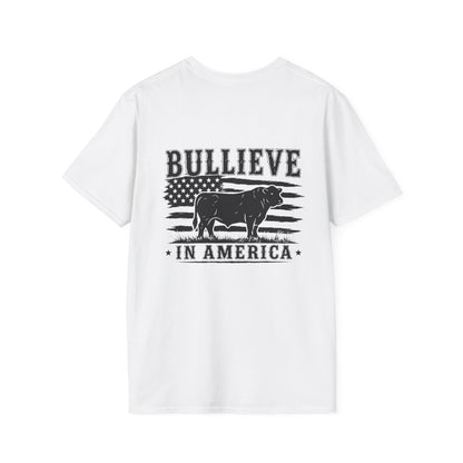 Bullieve in America T-Shirt — Patriotic Bull Graphic Tee