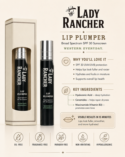 Lady Rancher Lip Plumper SPF 30 – Hydrating Broad Spectrum Lip Treatment